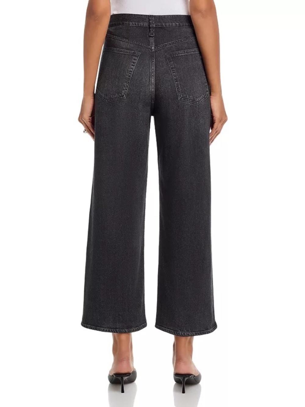 Rag & Bone Miramar Andi Wide Leg French Terry Sweatpant Jeans 27 Faded Black - Picture 3 of 12